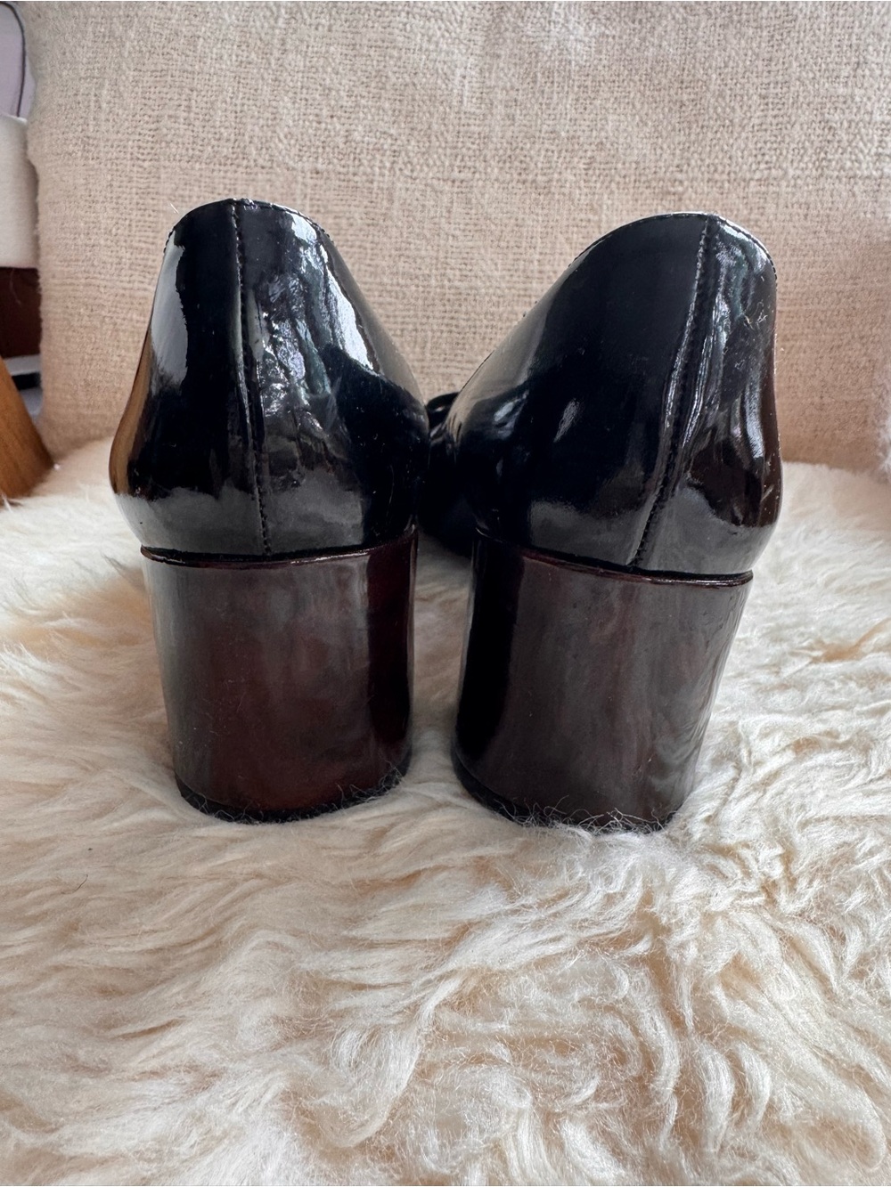 kate spade Black Patent Leather Bow Peep-Toe Pumps - Picture 3 of 6